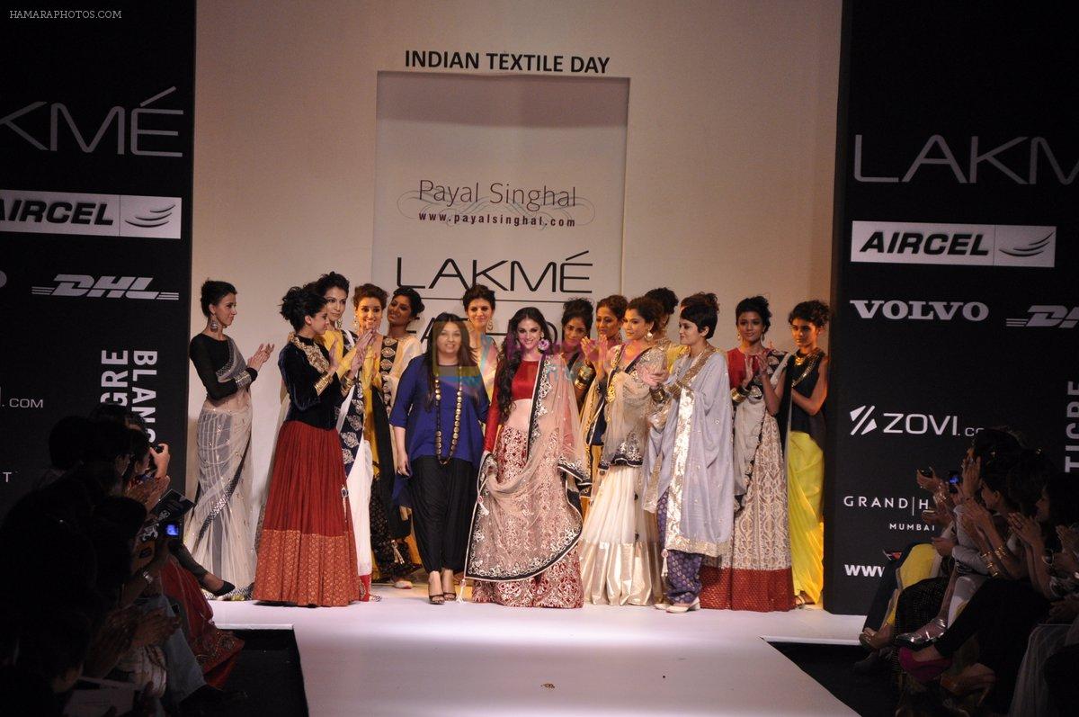 Aditi Rao Hydari walk the ramp for Payal Singhal Show at Lakme Fashion Week 2013 Day 4 in Grand Hyatt, Mumbai on 25th March 2013