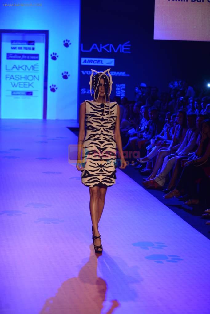 Model walk the ramp for Save Tigers Aircel Show at Lakme Fashion Week 2013 Day 5 in Grand Hyatt, Mumbai on 26th March 2013