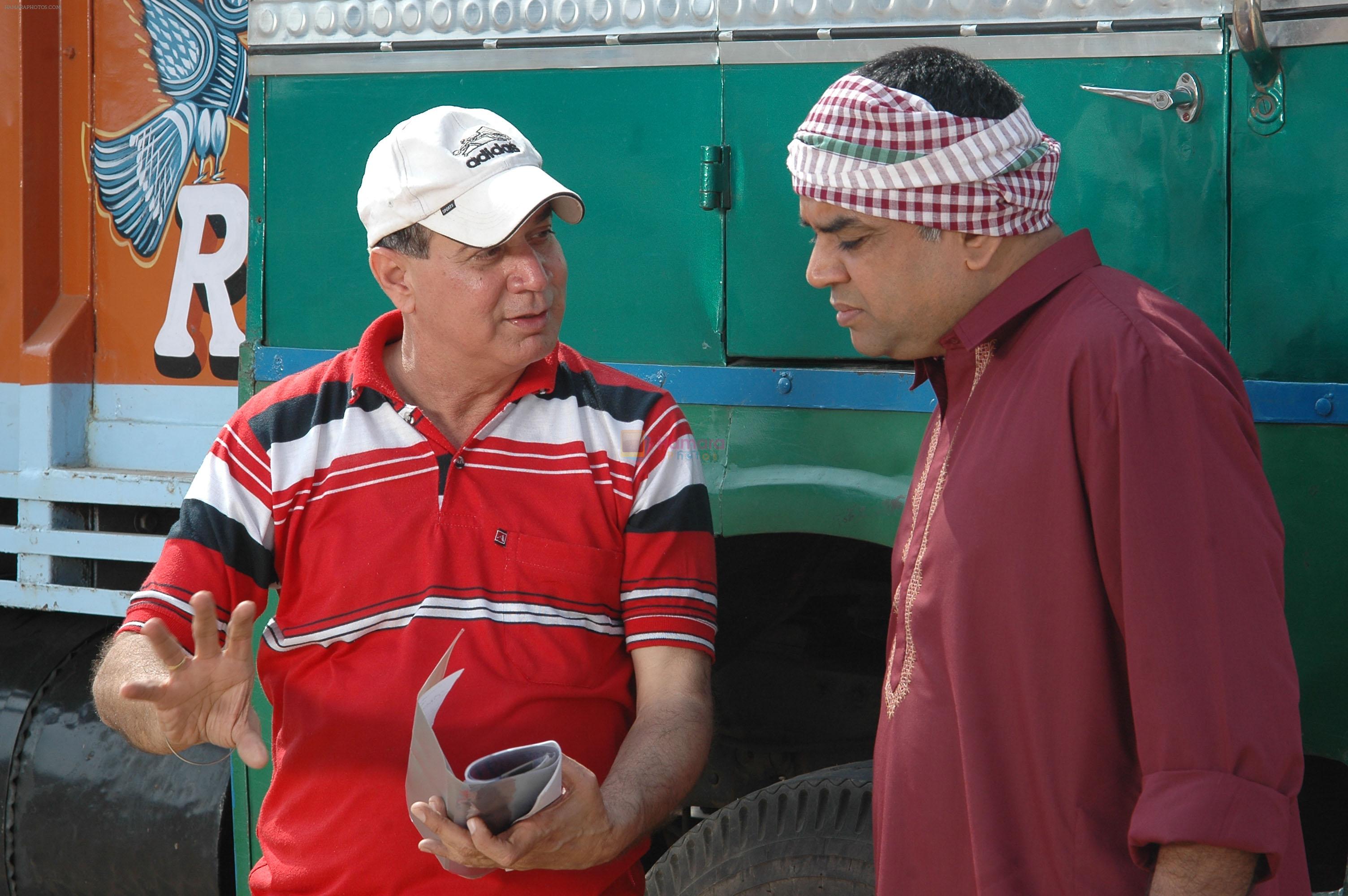 Director Sunil Advani with paresh rawal on the sets of Hindi film LIFE MEIN HUNGAMA HAI