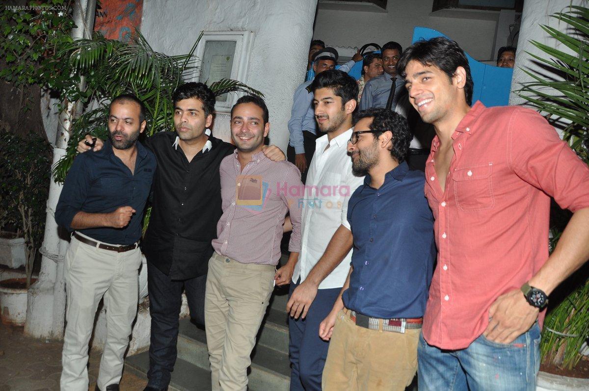 Karan Johar and Siddharth Malhotra Snapped at Olive in Bandra, Mumbai on 1st April 2013