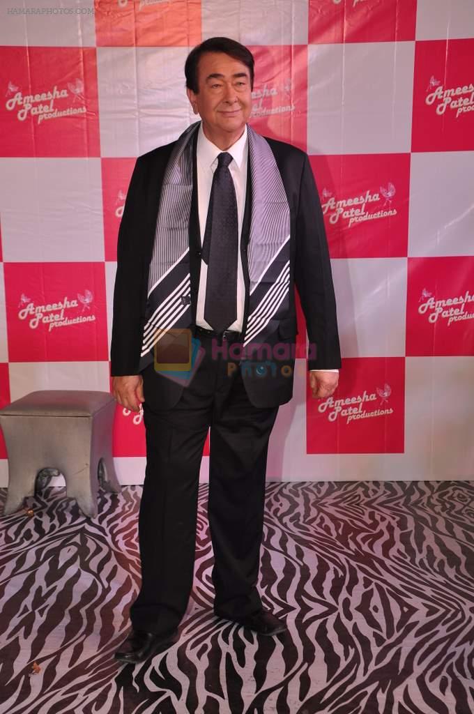 Randhir Kapoor at Amessha Patel's production house launches new film ventures in Mumbai on 2nd April 2013