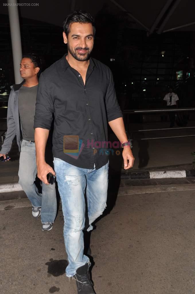 John Abraham return from Bangalore in Airport on 9th April 2013