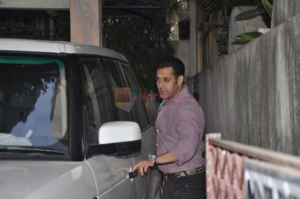 Salman Khan at Mahesh Manjrekar's film screneing in Ketnav, Mumbai on 10th April 2013