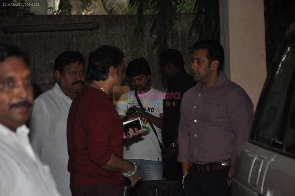 Salman Khan, Govinda at Mahesh Manjrekar's film screneing in Ketnav, Mumbai on 10th April 2013
