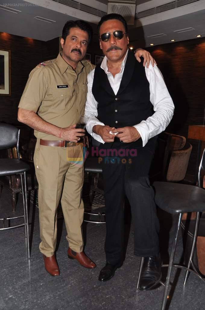 Anil Kapoor, Jackie Shroff snapped at media interviews for TV channels in Cest La Vie, Mumbai on 17th April 2013