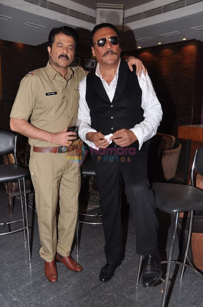 Anil Kapoor, Jackie Shroff snapped at media interviews for TV channels in Cest La Vie, Mumbai on 17th April 2013