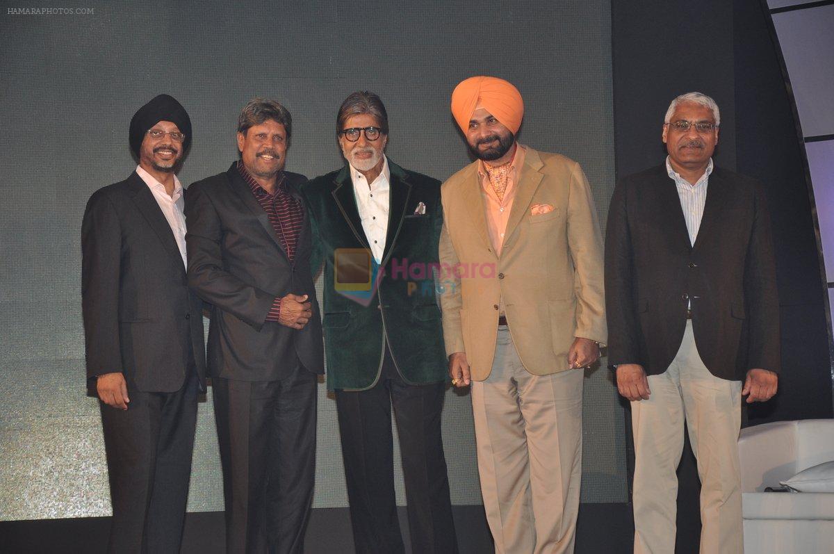 Amitabh Bachchan, Kapil Dev, Navjot Singh Sidhu unveil Sidhu's Sherry on Topp in J W Marriott, Juhu, Mumbai on 18th April 2013