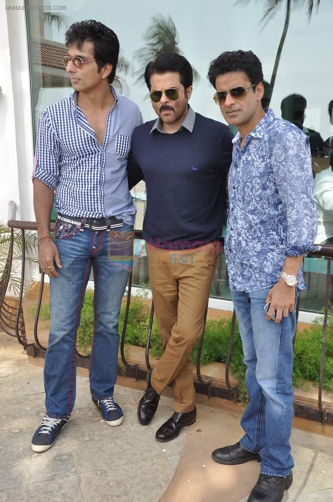 Anil Kapoor,Manoj Bajpai, Sonu Sood at Shootout At Wadala promotions in Sun N Sand, Mumbai on 20th April 2013