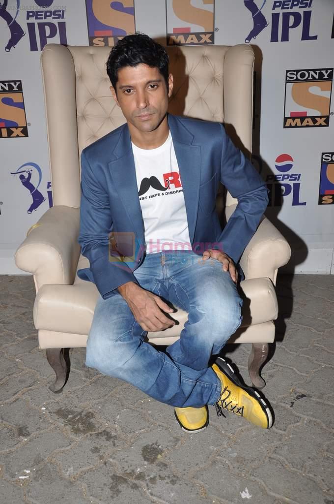 Farhan Akhtar promotes MARD on IPL in Filmcity, Mumbai on 24th April 2013