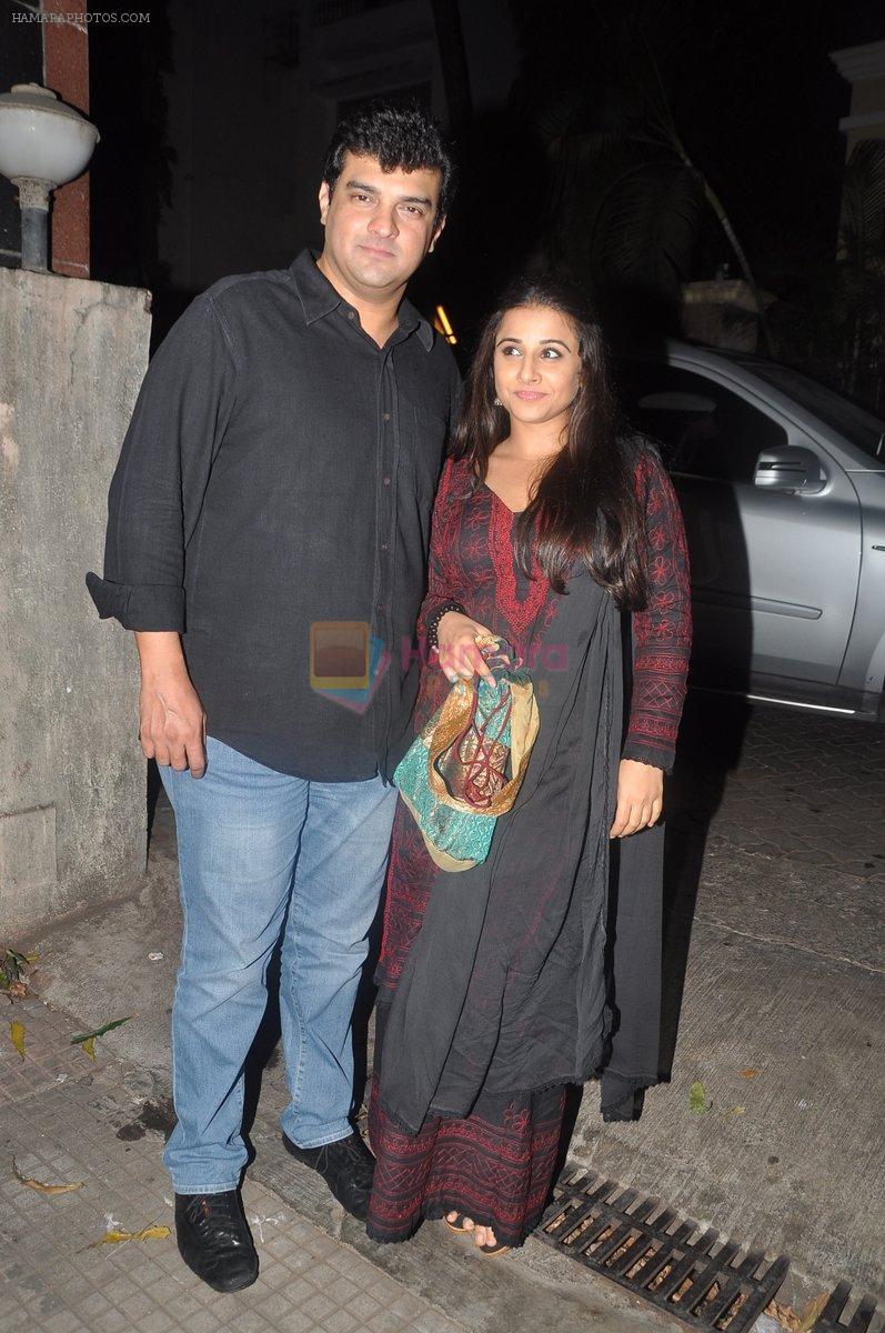 Vidya Balan, Siddharth Roy Kapoor watches Aashiqui 2 in Ketnav, Khar, Mumbai on 24th April 2013
