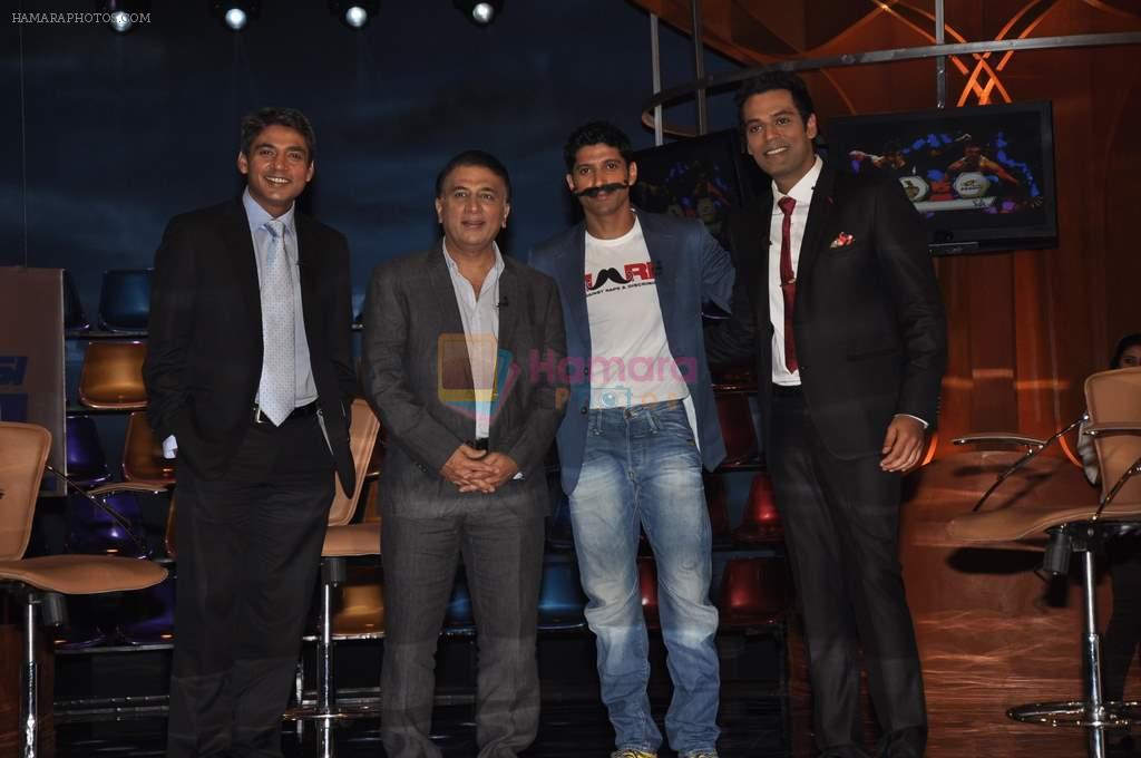 Farhan Akhtar, Ajay Jadeja, Sunil Gavaskar, Sameer Kochhar promotes MARD on IPL in Filmcity, Mumbai on 24th April 2013