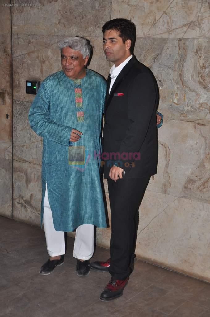 Javed Akhtar at Karan and Zoya hosts Bombay Talkies screening in Mumbai on 26th April 2013