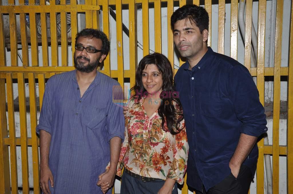 Dibakar Banerjee, Zoya Akhtar, Karan Johar at Bombay Talkies screening in Ketnav, Mumbai on 30th April 2013