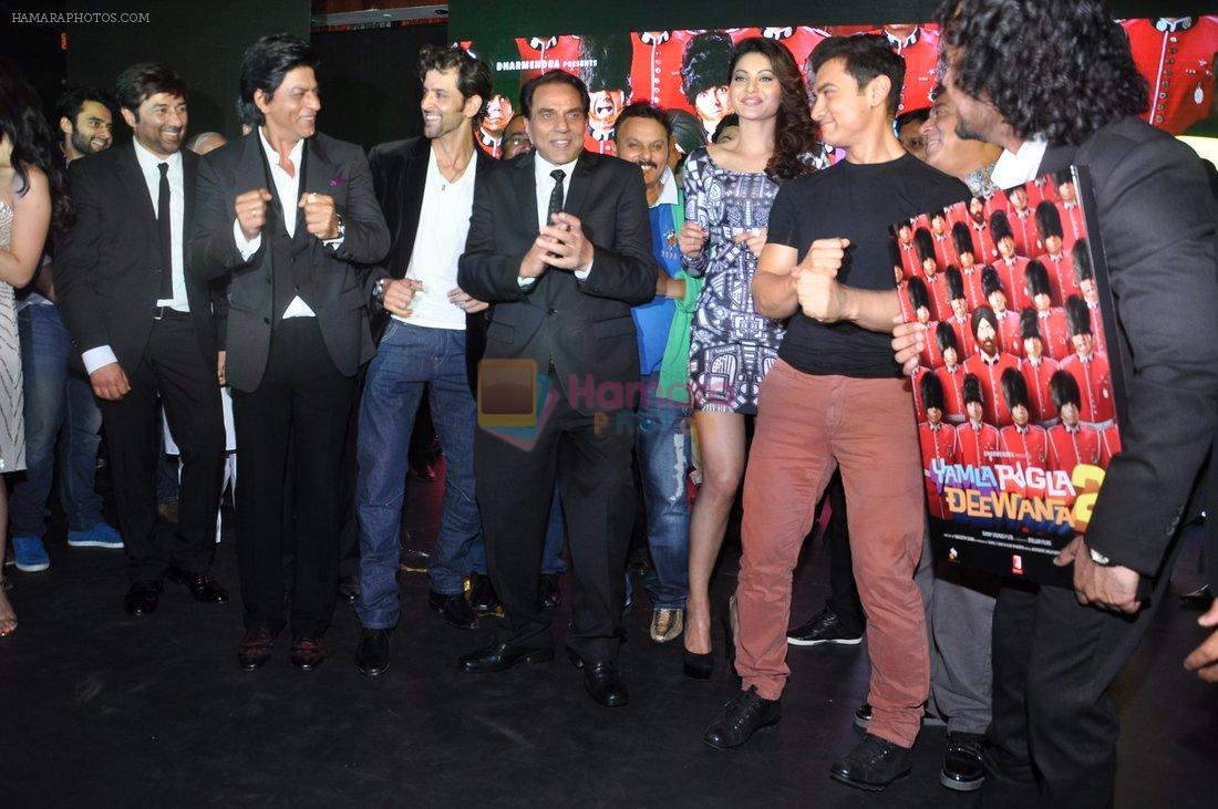 Dharmendra, Sunny, Hrithik, Aamir,Shahrukh at Yamla Pagla Deewana 2 Music Launch in Novotel, Mumbai on 7th May 2013