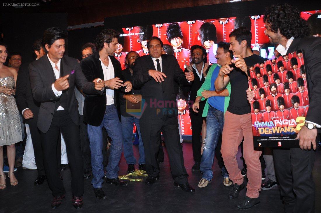 Dharmendra, Sunny, Hrithik, Aamir,Shahrukh at Yamla Pagla Deewana 2 Music Launch in Novotel, Mumbai on 7th May 2013