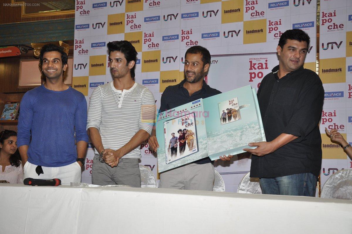 Sushant Singh Rajput, Raj Kumar Yadav, Siddharth Roy Kapur, Abhishek Kapoor at Kai po che DVD launch in Infinity Mall, Mumbai on 10th May 2013