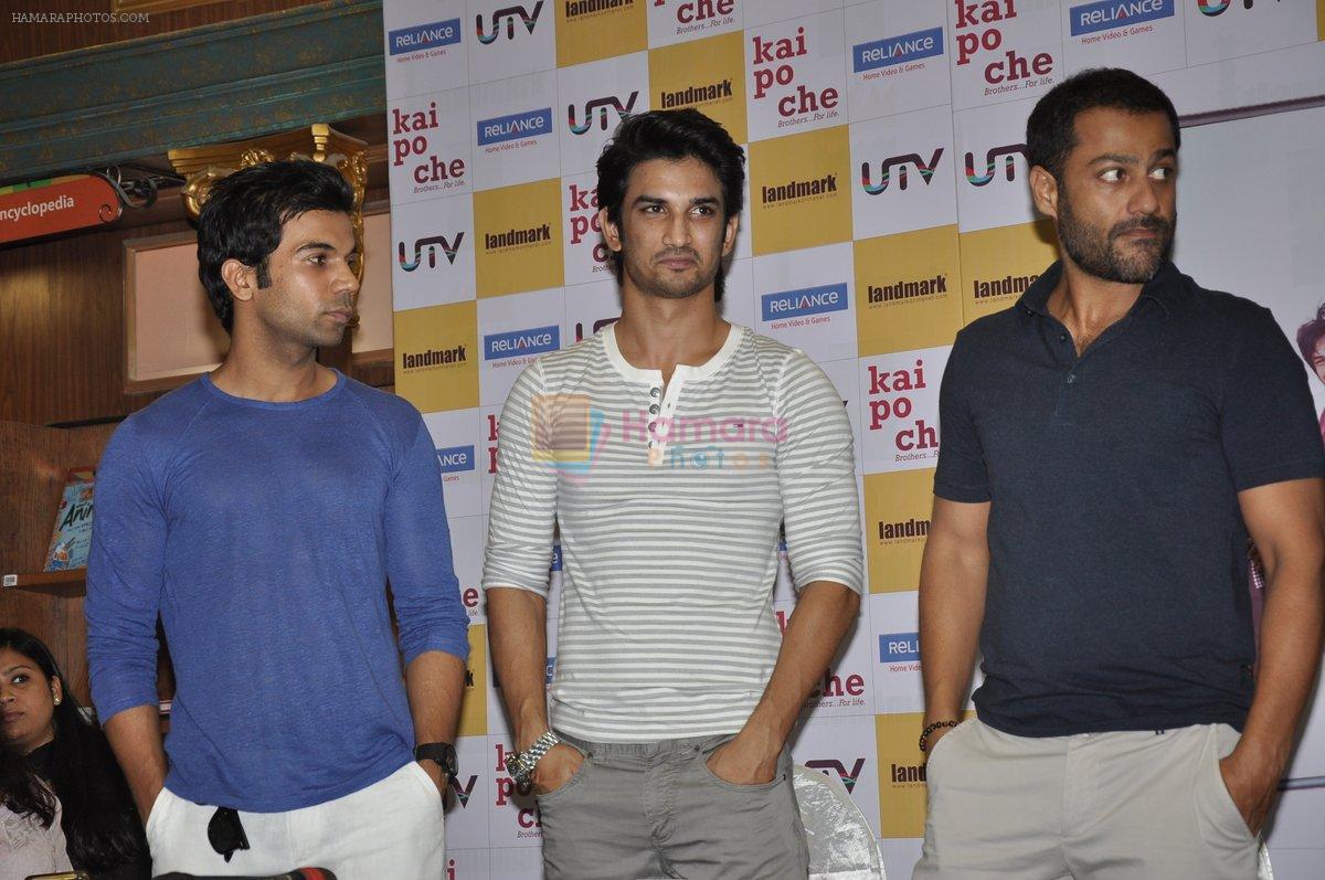 Sushant Singh Rajput, Raj Kumar Yadav, Abhishek Kapoor at Kai po che DVD launch in Infinity Mall, Mumbai on 10th May 2013