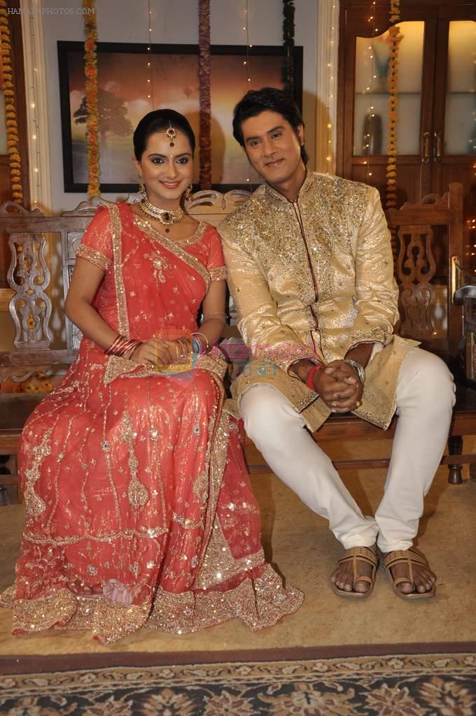 Aastha Chaudhary, Tabrez Khan at Sahara's Niyati TV serial - Engagement ceremony shoot in Goregaon on 19th May 2013