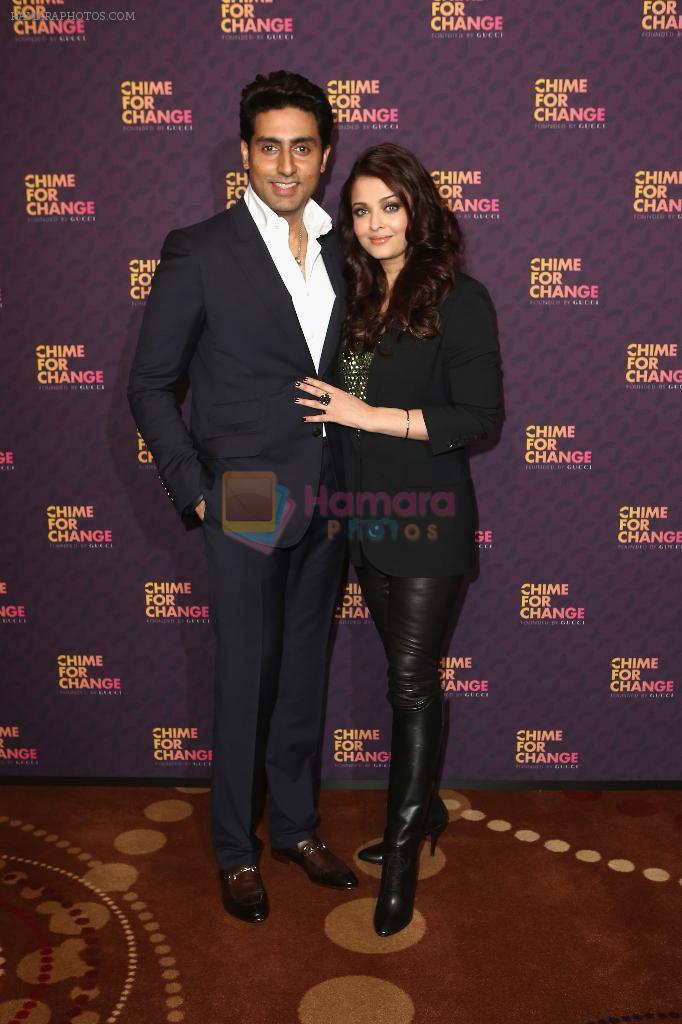 Aishwarya Bachchan, Abhishek Bachchan at Chime for Change concert presented by GUCCI in London on 1st June 2013