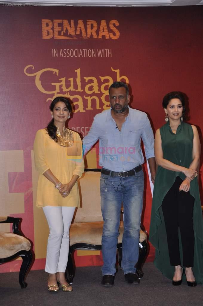Juhi Chawla, Anubhav Sinha, Madhuri Dixit at Gulaab Gang film press meet in Taj Land's End, Mumbai on 4th June 2013