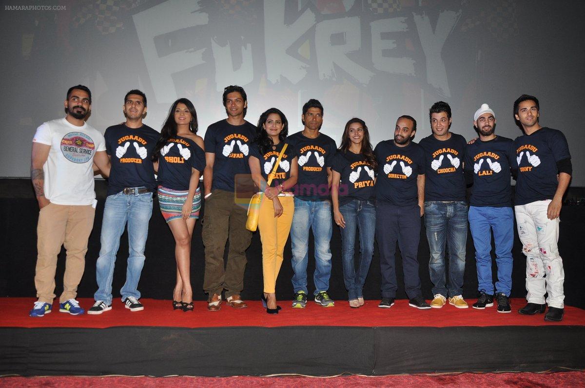 Farhan Akhtar, Richa Chadda, Vishakha Singh, Priya Anand, Ali Fazal, Manjot Singh, Varun Sharma, Pulkit Samrat at Fukrey Jugaad event in PVR, Juhu, Mumbai on 5th June 2013