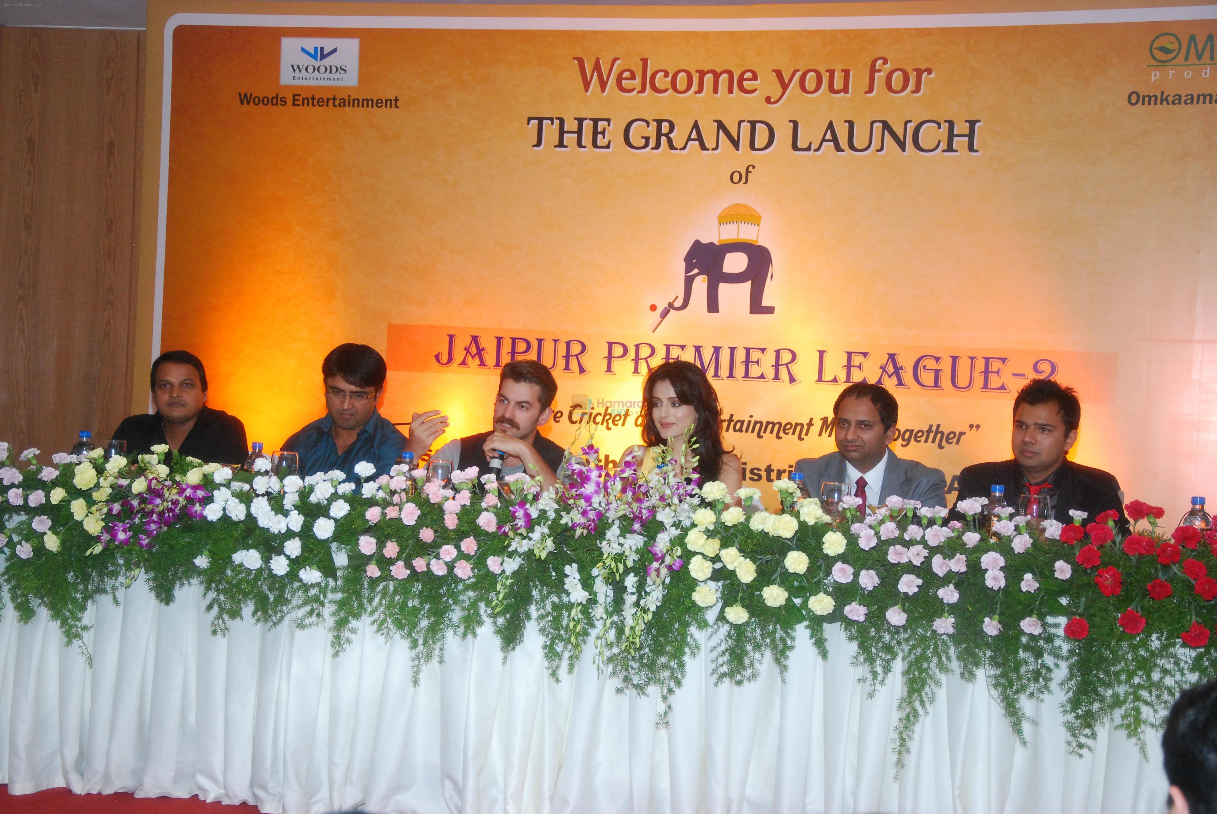 Amit Singh, Monty Desai, Neil Nitin Mukesh, Ameesha Patel, Mr. Mahesh Chakankar, & Prashant Mishra Ameesha Patel, Neil Nitin Mukesh at the launch of Jaipur Premier League Season 2 in Mumbai on 6th June 2013