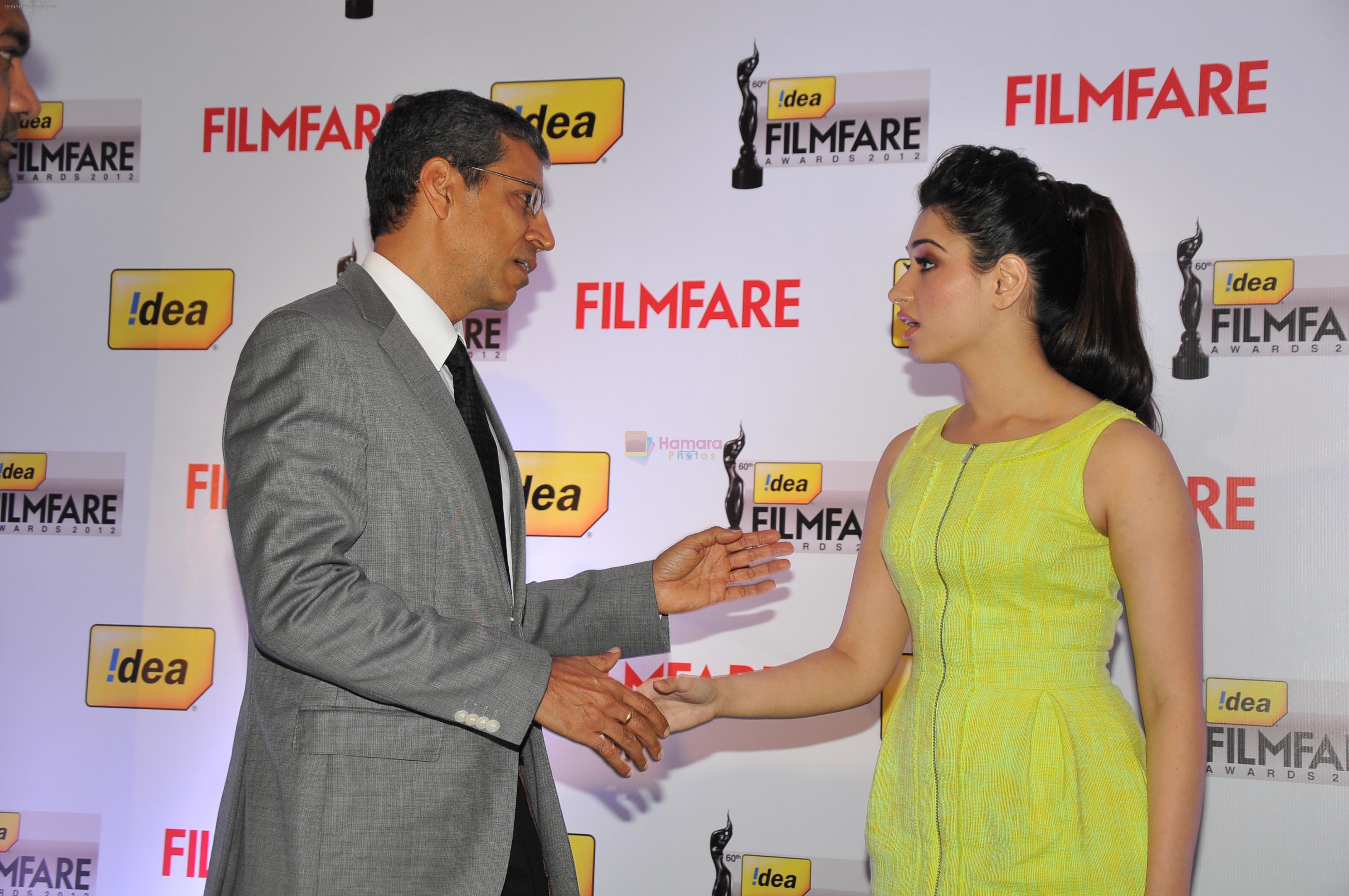 Tamanna & Mr. Tarun Rai at the 60th idea Filmfare Awards 2012 (SOUTH) Press Conference on 18th June 2013