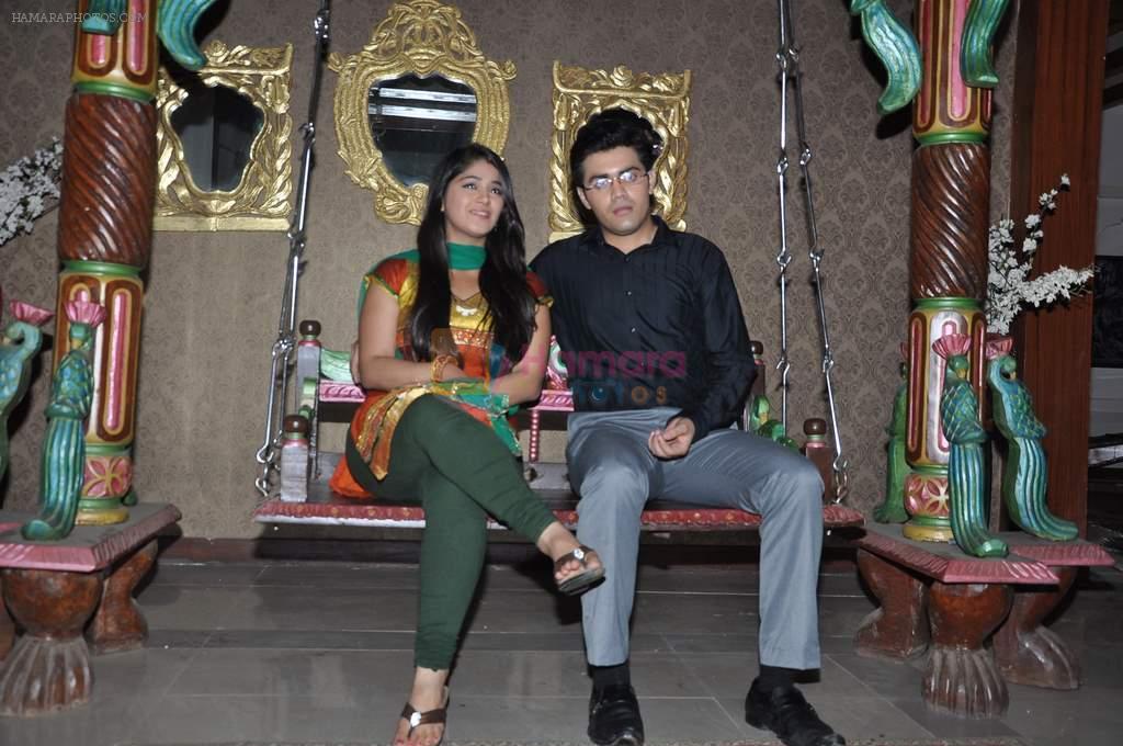 Nishad Vaidya, Chandni Bhagwanani on the sets of Amita Ka Amit in Mumbai on 6th July 2013