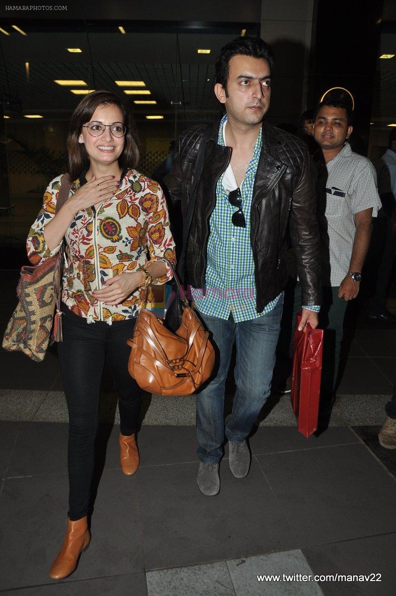 Dia Mirza arrive from IIFA awards 2013 in Mumbai Airport on 7th July 2013