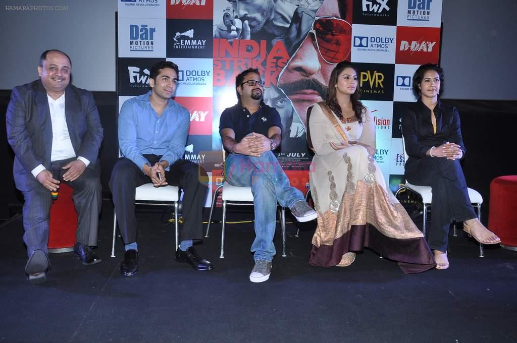 Pankaj Kedia, Gaurav Gupta, Nikhil Advani, Huma Qureshi, Sree Swara Dubey at D-Day Dolby Atmos launch in PVR, Mumbai on 11th July 2013