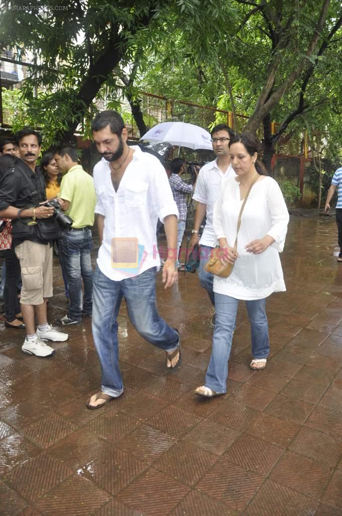 at Pran's funeral in Mumbai on 12th July 2013