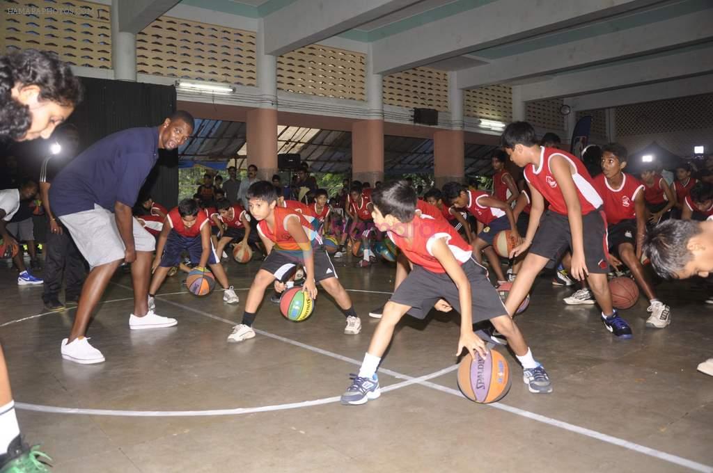Chris Bosh at NBA Cares Clinic and Eliter Clinic in Don Bosco School, Matunga on 18th July 2013