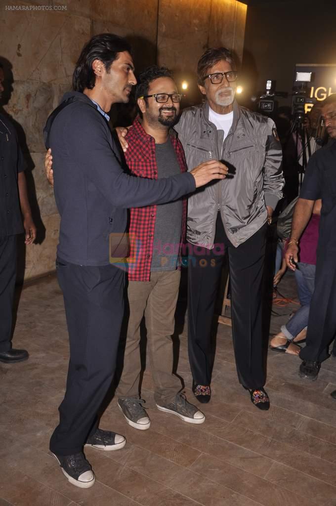 Amitabh Bachchan, Arjun Rampal, Nikhil Advani at D-day special screening in Light Box, Mumbai on 18th July 2013