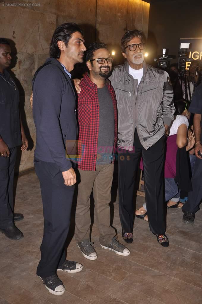 Amitabh Bachchan, Arjun Rampal, Nikhil Advani at D-day special screening in Light Box, Mumbai on 18th July 2013