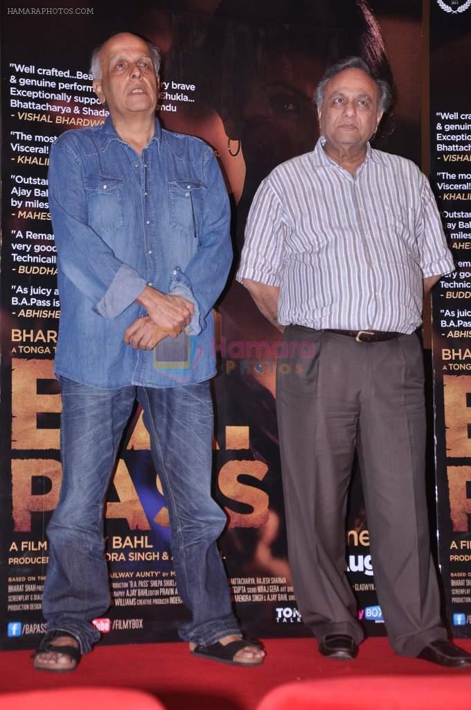 Mahesh Bhatt, Bharat Shah at Ba. Pass film promotions in PVR, Mumbai on 22nd July 2013