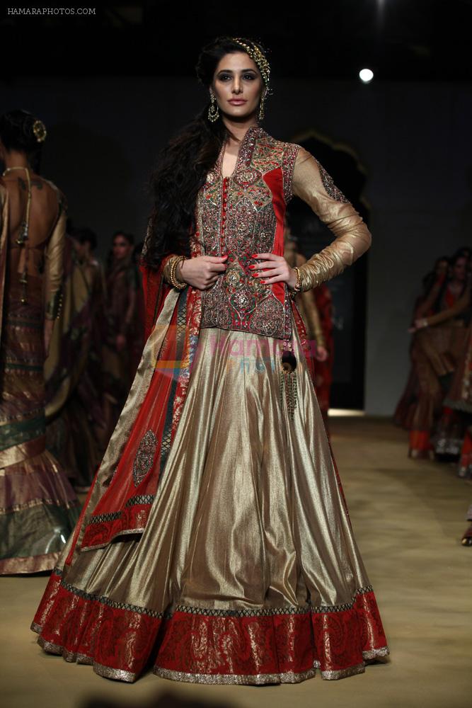 Nargis Fakhri walks for designer Ashima Leena in Delhi on 26th July 2013