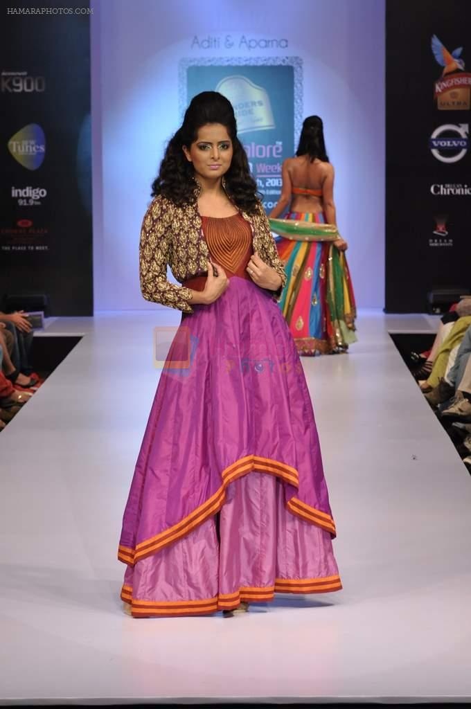 Model walks at Bangalore Fashion Week on 30th July 2013