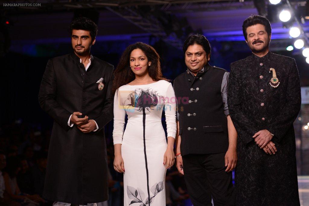 Anil Kapoor, Arjun Kapoor walk for Masaba-Satya Paul for PCJ Delhi Couture Week on 2nd Aug 2013