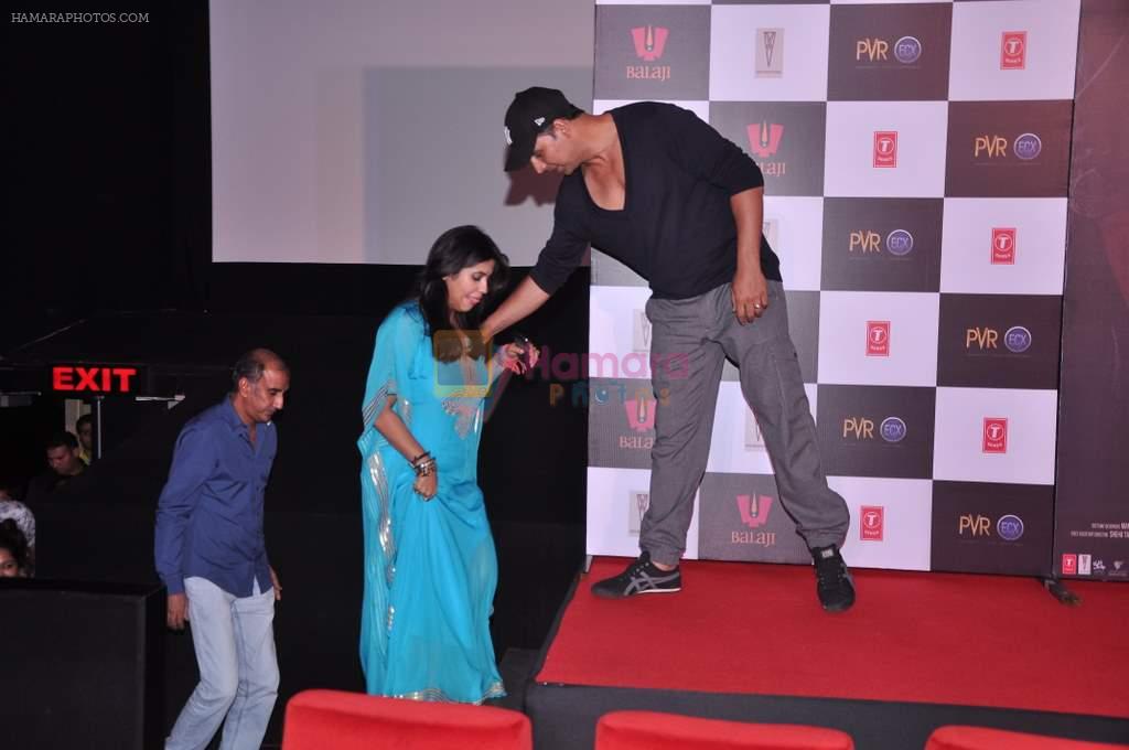 Akshay Kumar, Ekta Kapoor at 3rd Promo Launch of Once Upon A Time in Mumbai Dobbara in PVR, Mumbai on 3rd Aug 2013