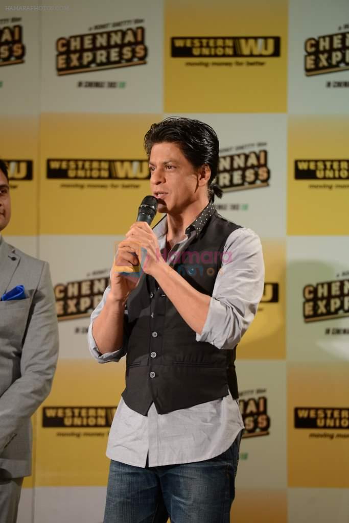 Shahrukh Khan promotes Chennai Express in association with Western Union in Mumbai on 7th Aug 2013