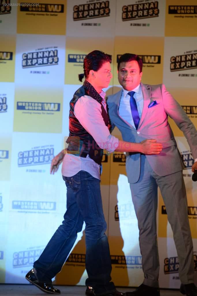 Shahrukh Khan promotes Chennai Express in association with Western Union in Mumbai on 7th Aug 2013