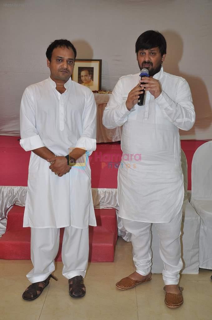 Sajid, Wajid at Sajid-Wajid's father's prayer meet in Mumbai on 11th Aug 2013