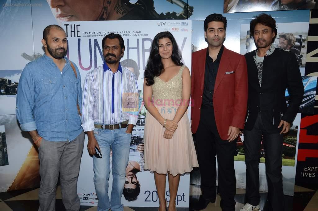 Irrfan Khan, Karan Johar, Nimrat Kaur, Nawazuddin Siddiqui, Ritesh Batra at Lunchbox screening in PVR, Mumbai on 23rs Aug 2013