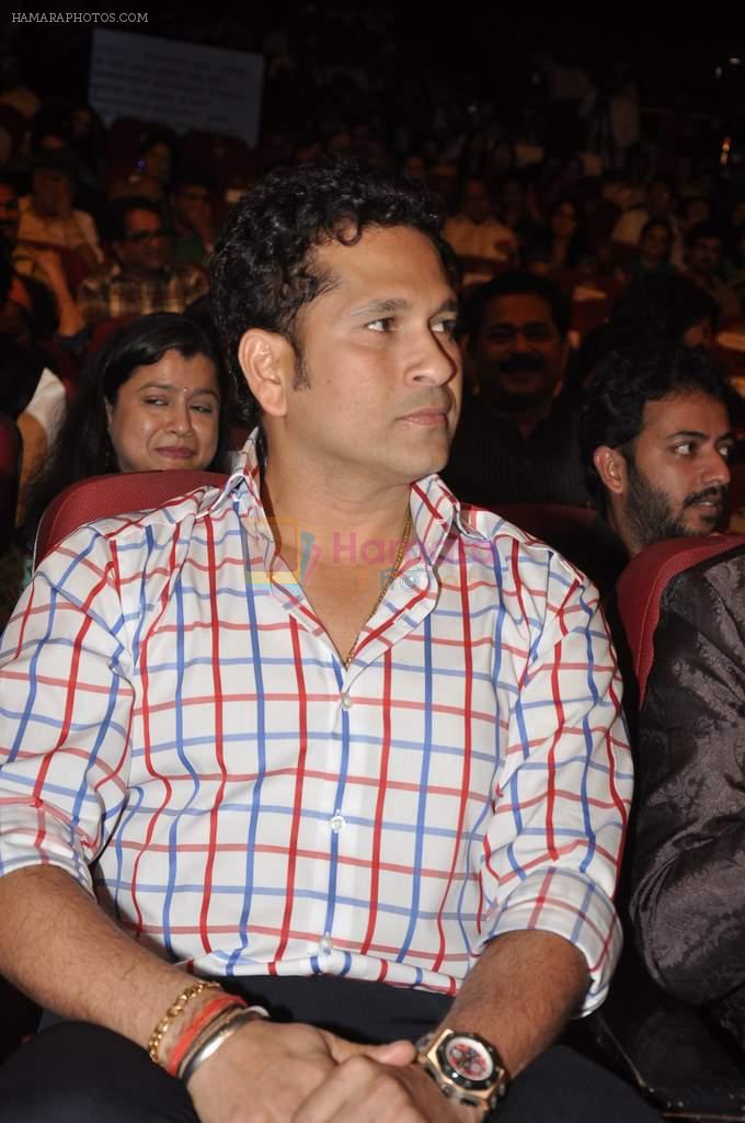 Sachin Tendulkar at Sachin Pilgaonkar's 50 years in cinema celebrations in Bhaidas Hall, Mumbai on 5th Sept 2013