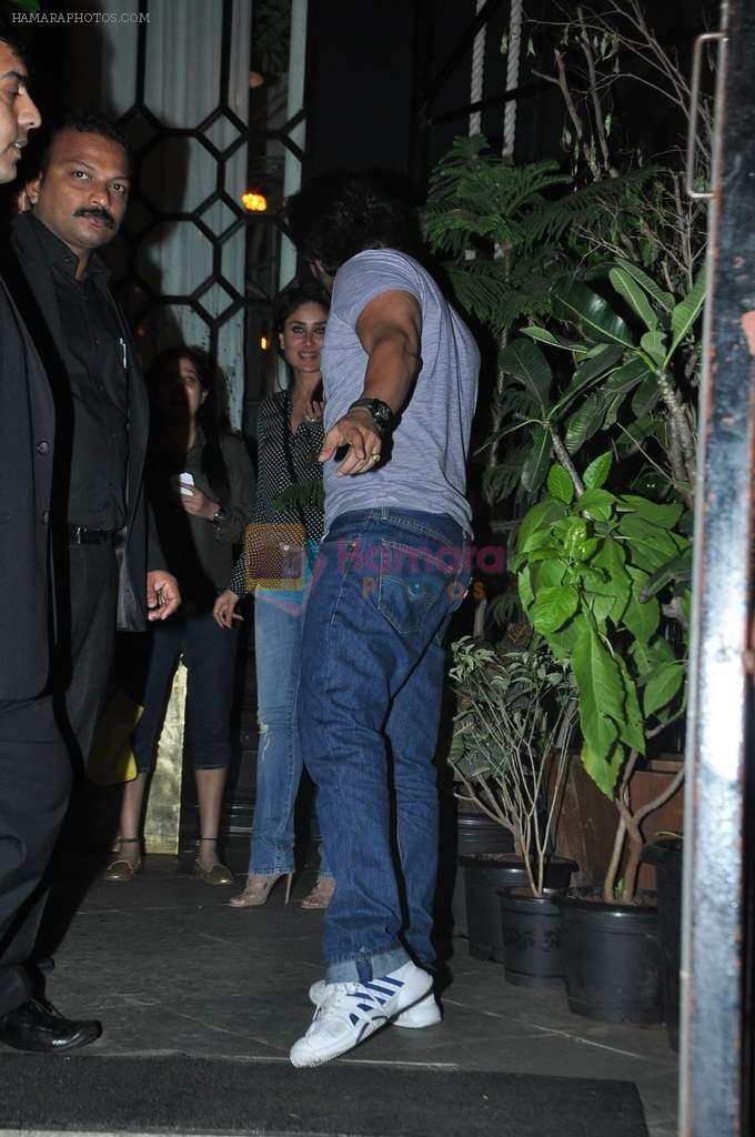 Kareena Kapoor and Saif Ali Khan snapped outside Nido in Mumbai on 7th Sept 2013