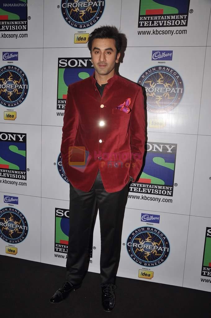 Ranbir Kapoor on the sets of KBC in Mumbai on 7th Sept 2013