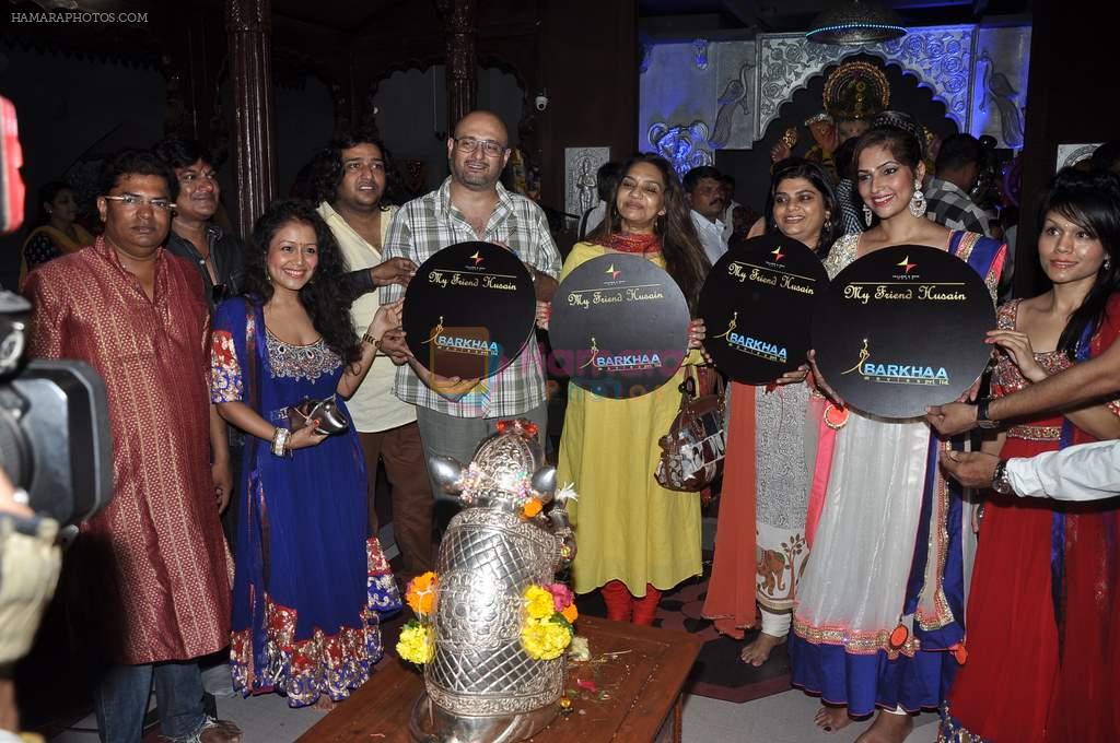 Sonu Kakkar,Neha Kakkar,Tanisha Singh at Musical audio release of film My friend Husain at Andheri cha Raja in Mumbai on 20th Sept 2013