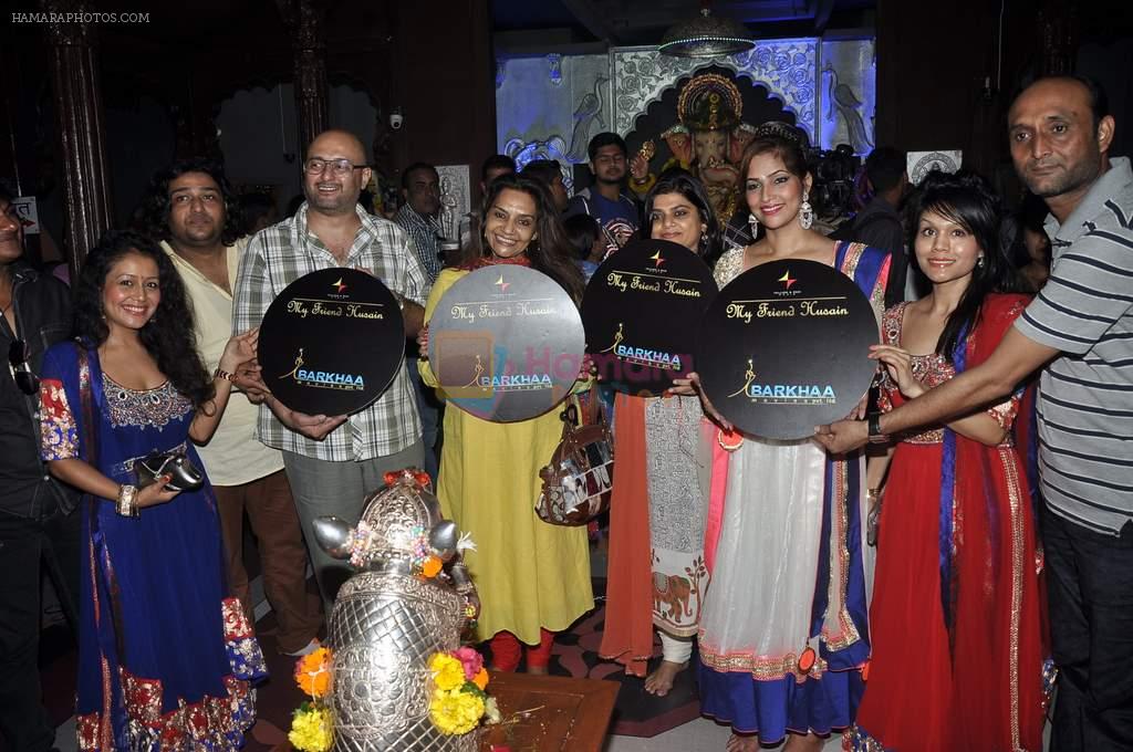 Sonu Kakkar,Neha Kakkar,Tanisha Singh at Musical audio release of film My friend Husain at Andheri cha Raja in Mumbai on 20th Sept 2013