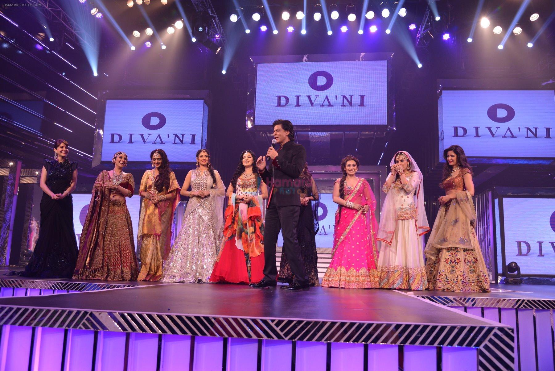Anushka Sharma, Parineeti Chopra, Rekha, Sridevi, Juhi Chawla, Shahrukh Khan, Madhuri Dixit, Rani Mukerji, Preity Zinta, Katrina Kaif at the launch of Diva_ni in Mumbai on 27th Sept 2013