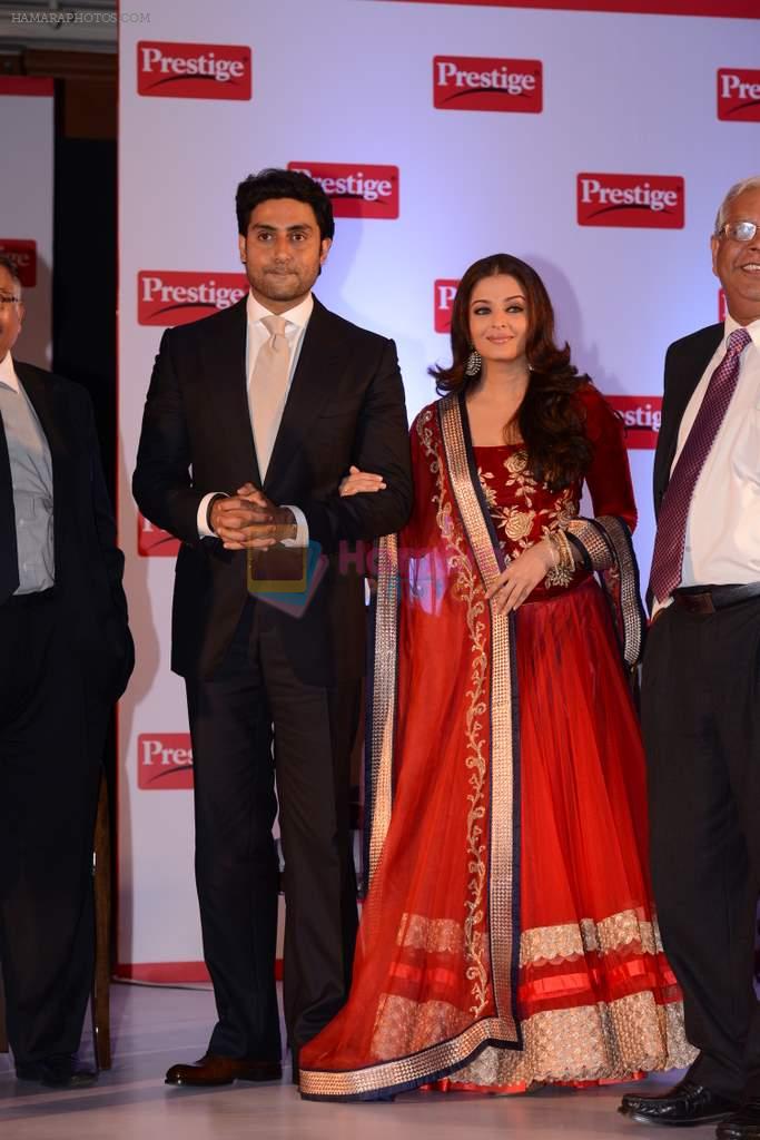 Aishwarya Rai Bachchan,  Abhishek Bachchan launch new campaign for Prestige in J W Marriott, Mumbai on 30th Sept 2013